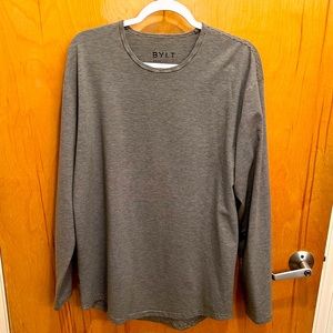 BYLT Blend Long sleeve shirt size XL. (green striped and gray based)